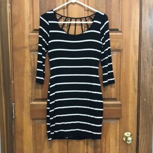 Black and cream striped dress